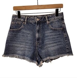 Pac Sun, Jean Shorts, High Rise Festival, Frayed Hem, Women's sz 27, L- 13.5 Inc